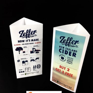 ผลงานพิมพ์ Zeffer Trifold Tent Card