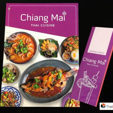 ผลงานพิมพ์ “เมนูอาหาร Chiang Mai Thai Cuisine”